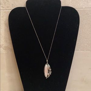 Sterling and Mother or Abalone Stone Necklace